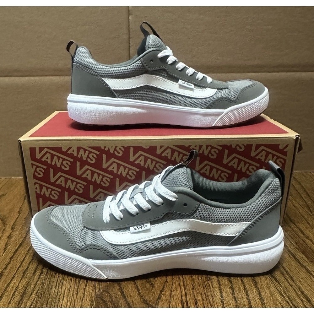 Vans Range Exp Mesh Frost Gray White Canvas Athletic Sneakers Shoes Size 8 Men's